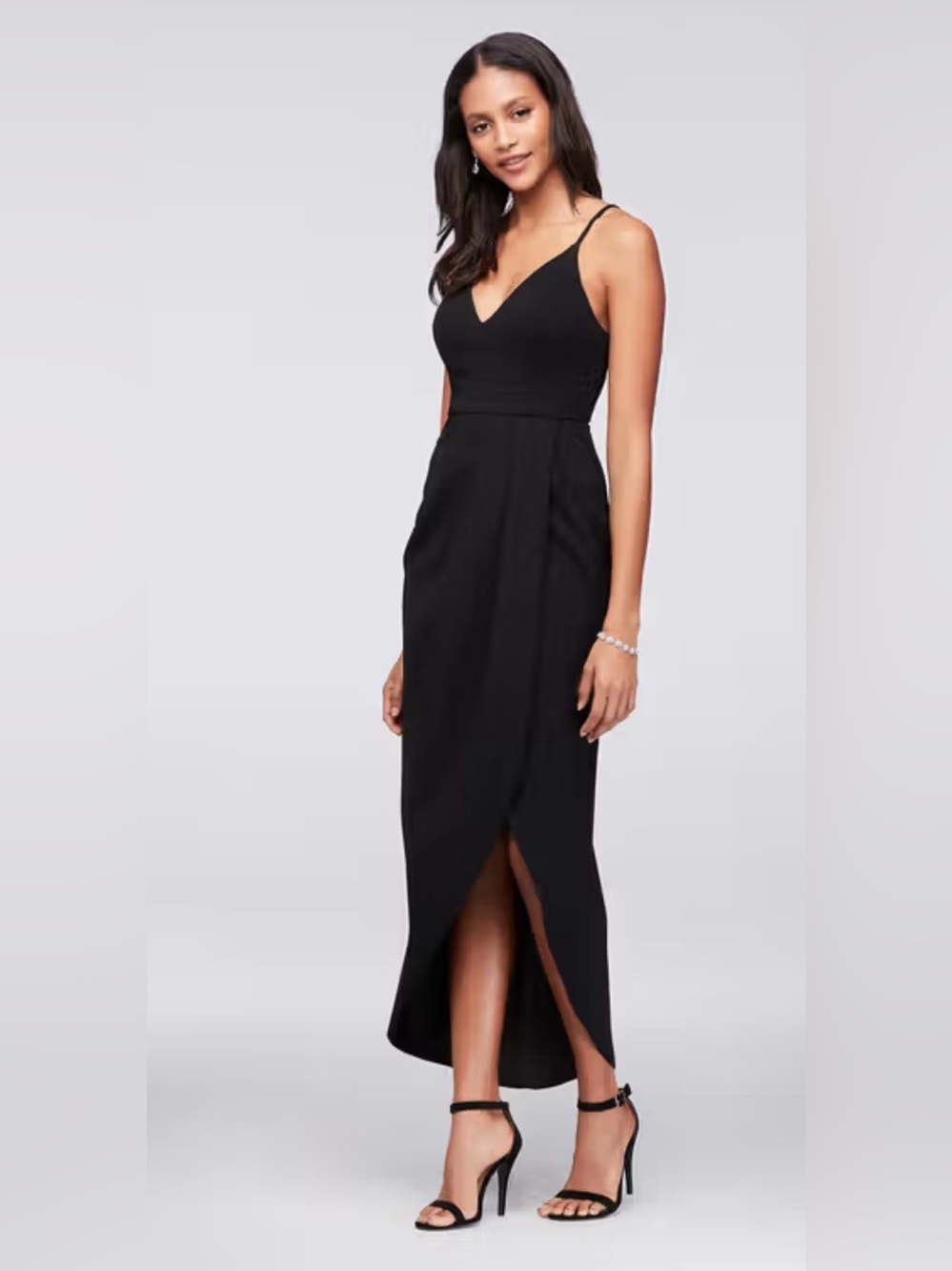XSCAPE Tulip-Hem Crepe Midi Dress 4